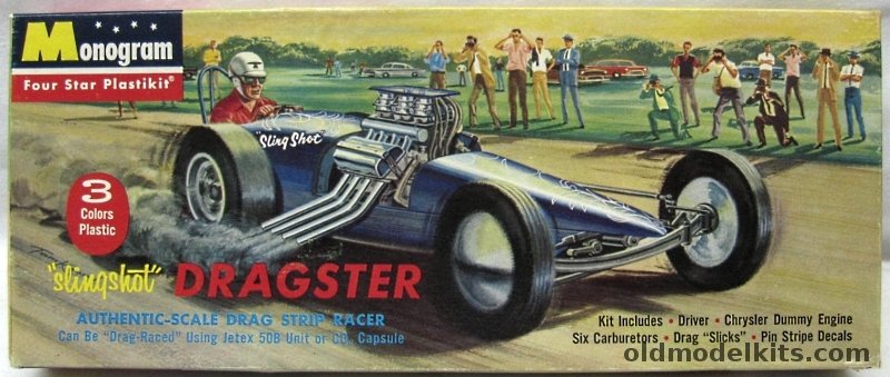 Monogram Slingshot Dragster - For Use With Jetex 50B or CO2 Capsule - 'Four Star' Issue, PC49-98 plastic model kit